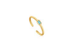  Into The Blue - Ringen - Zilver / 14kt GP - Turkoois